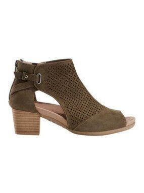 Earth |  Ivy Sahara Open Toe Shootie | Dark Olive